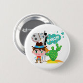 Cowboy und Pferd Button (Vorne & Hinten)