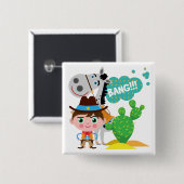 Cowboy und Pferd Button (Vorne & Hinten)