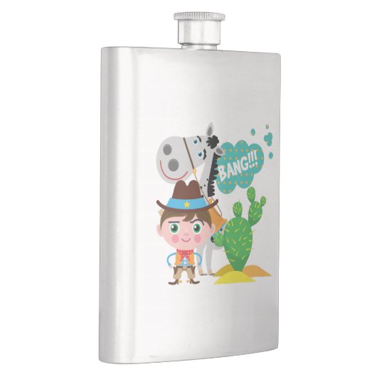 Cowboy und Pferd Flachmann (Rechts)