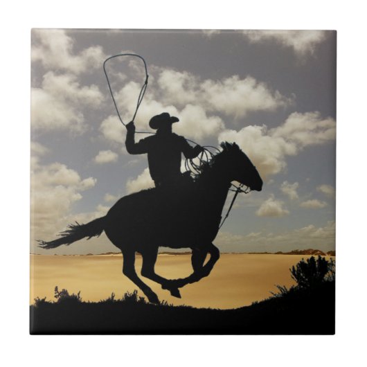 COWBOY UND PFERD FLIESE (Vorderseite)