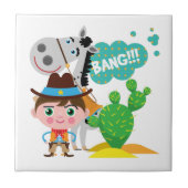 Cowboy und Pferd Fliese (Vorderseite)