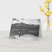 Cowboy und Pferd im Teich Karte (Gelbe Blume)