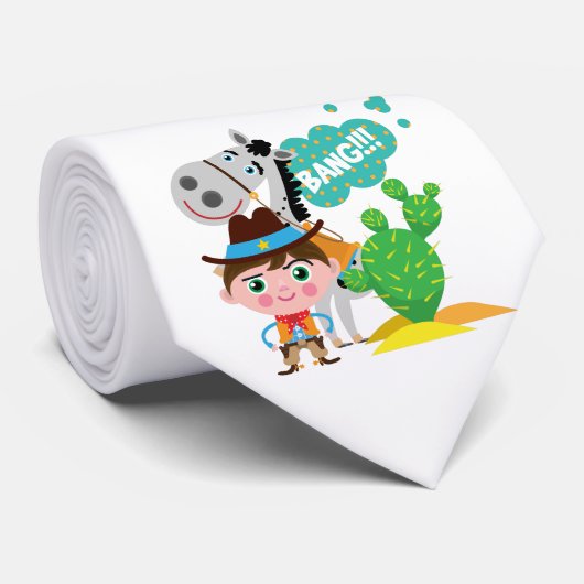 Cowboy und Pferd Krawatte (Gerollt)