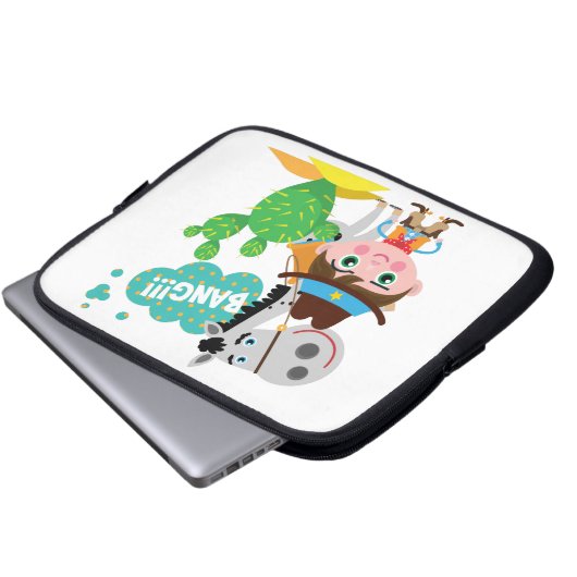 Cowboy und Pferd Laptopschutzhülle (Vorne Knopf)