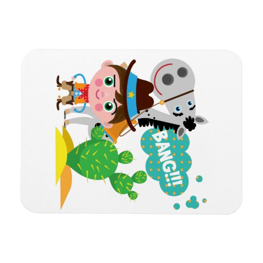 Cowboy und Pferd Magnet (Horizontal)