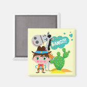 Cowboy und Pferd Magnet (Vorderseite/Rückseite)