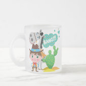 Cowboy und Pferd Mattglastasse (Links)