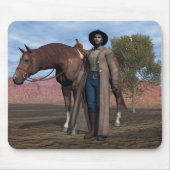 Cowboy und Pferd Mousepad (Vorne)