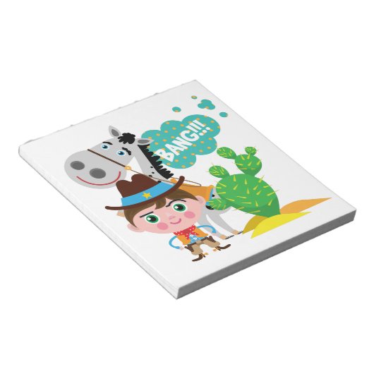 Cowboy und Pferd Notizblock (angewinkelt)