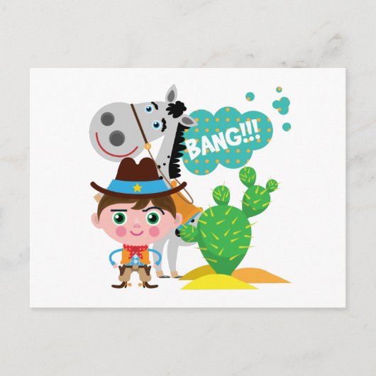 Cowboy und Pferd Postkarte (Vorderseite)