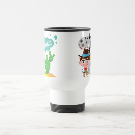 Cowboy und Pferd Reisebecher (Mittel)