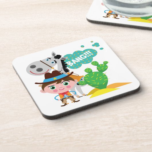 Cowboy und Pferd Untersetzer (Linke Seite)