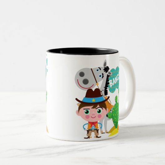 Cowboy und Pferd Zweifarbige Tasse (VorderseiteRechts)