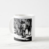 Cowboy und Pferde Western Rodeo Kaffeetasse (Vorderseite Links)