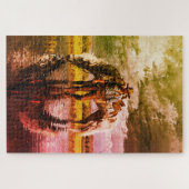 Cowboy und Reitstall Kunst - Western Puzzle (Horizontal)