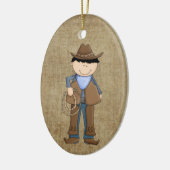 Cowboy und Sheriffs Abzeichen Keramik Ornament (Links)