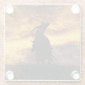 Cowboy und Steer Roping in Sunset Glasuntersetzer (Rückseite)