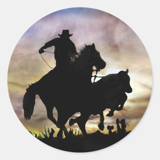 Cowboy und Steer Stickers (Vorderseite)