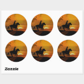 Cowboy und Sunset Country Western Stickers (Blatt)