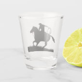 Cowboy und Western des Pferdes Silhouette Schnapsglas (Rückseite)