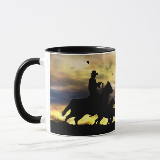 Cowboy und Wilde Pferde Tasse (Links)