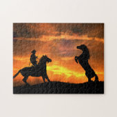Cowboy und Wilder Pferd Puzzle (Horizontal)
