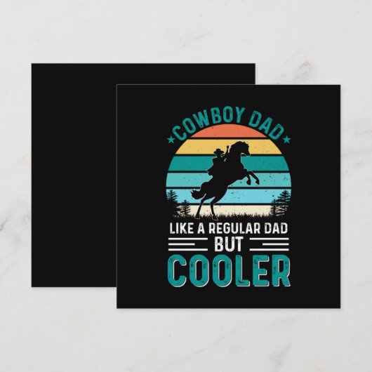 Cowboy-Vater Einladung (Vorne/Hinten)