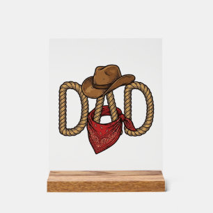 Cowboy-Vater-Seil-Hut-Bandana-vintage-Gravur-Desi Acrylschild