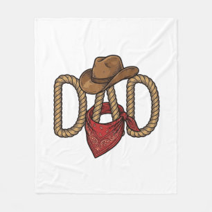 Cowboy-Vater-Seil-Hut-Bandana-vintage-Gravur-Desi Fleecedecke