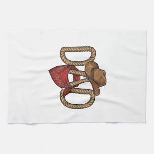 Cowboy-Vater-Seil-Hut-Bandana-vintage-Gravur-Desi Geschirrtuch