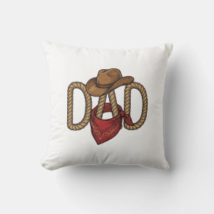 Cowboy-Vater-Seil-Hut-Bandana-vintage-Gravur-Desi Kissen