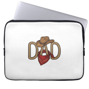 Cowboy-Vater-Seil-Hut-Bandana-vintage-Gravur-Desi Laptopschutzhülle