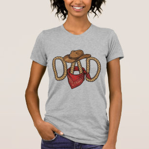 Cowboy-Vater-Seil-Hut-Bandana-vintage-Gravur-Desi T-Shirt