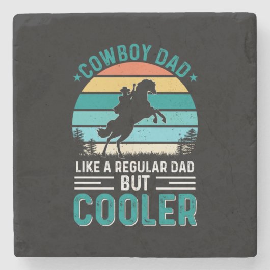 Cowboy-Vater Steinuntersetzer (Vorderseite)