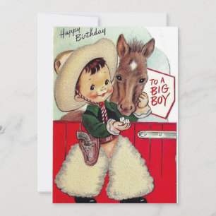 Cowboy Vintag Happy Birthday Big Boy Feiertagskarte