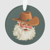 Cowboy Vintage Santa Funny Retro Western Ornament (Vorderseite)