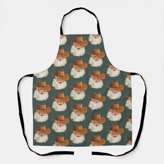 Cowboy Vintage Santa Funny Retro Western Schürze (Vorderseite)