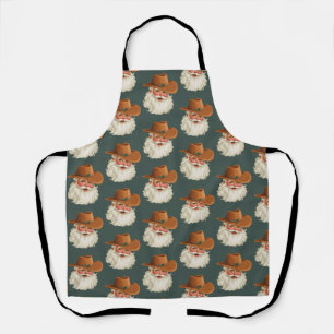 Cowboy Vintage Weihnachtsmann Lustig Retro Western Schürze