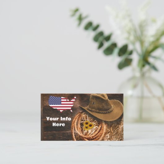 Cowboy Visitenkarte (Stehend Vorderseite)