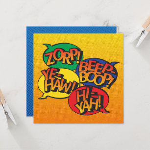 Cowboy vs Ninja Pop Art - Primärfarben Karte