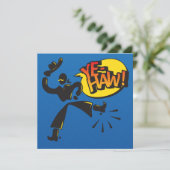 Cowboy vs Ninja Pop Art - Primärfarben Karte (Stehend Vorderseite)