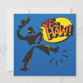 Cowboy vs Ninja Pop Art - Primärfarben Karte (Vorderseite)