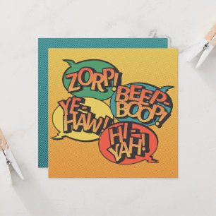 Cowboy vs Ninja Pop Art - Retro Karte