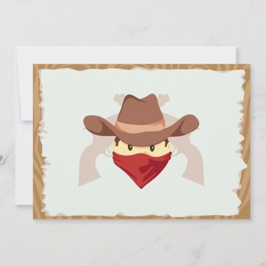 Cowboy - Wählen Sie die Hintergrundfarbe Einladung (Rückseite)