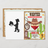 Cowboy - Wählen Sie die Hintergrundfarbe Einladung (Vorne/Hinten)