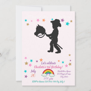 Cowboy - Wählen Sie die Hintergrundfarbe Einladung