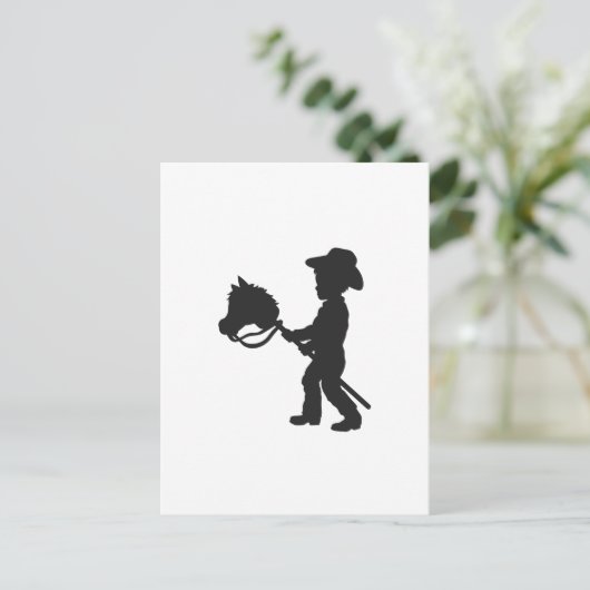 Cowboy - Wählen Sie die Hintergrundfarbe Postkarte (Stehend Vorderseite)