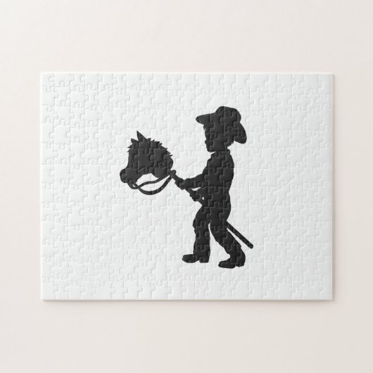 Cowboy - Wählen Sie die Hintergrundfarbe Puzzle (Horizontal)