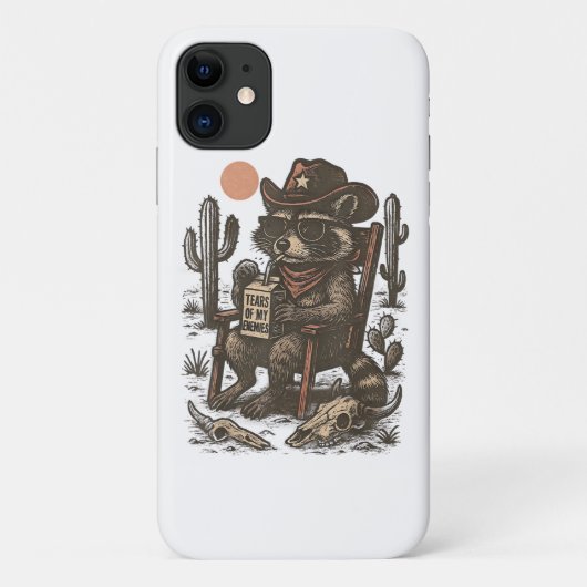 Cowboy-Waschbär Lustiger Western Case-Mate iPhone Hülle (Rückseite)