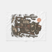 Cowboy-Waschbär Lustiger Western Fleecedecke (Vorderseite (Horizontal))